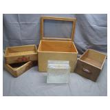 Glass Block, Oak Cases, Drawer & Showcase