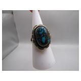 Turquoise Sterling Silver Ring Size 7