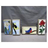 Pretty Concrete Stained Glass Garden Art/ Decor