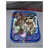 Tray of Costume Jewelry: Necklaces & Bracekets