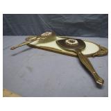 Vintage Vanity Set: Mirror, Brush & Plate