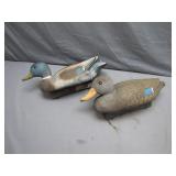 2 Plastic Mallard Duck Decoys