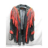 3B West Diamond Leather Suede Fringe Jacket (3XL)