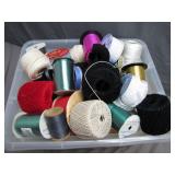 Tote of Assorted Ribbon & Yarn