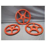 3 Stock ham Orange water valve wheels