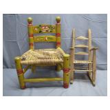 2 Decorative Doll Wicker Rocking Chairs