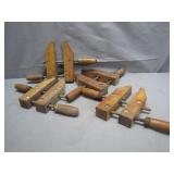 4 Vintage Wood Clamps
