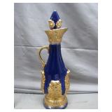 Handcrafted Cobalt Blue Ornate Jim Beam Decanter