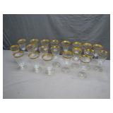 24kt Gold Rimmed Wine Glasses Dinnerware