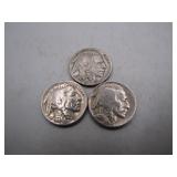 Lot of 3 1937 Buffalo Nickels - D & S Mints