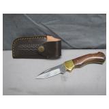 Nice Lockblade Pocket Knife w/ Leather Sheath