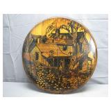 Painted Decorative Barrel Top Wall Hanging