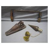 vintage drawknife & vintage Plumb knob in Sheath