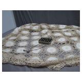 Old Square Doiley w/ Vintage Make Up Case