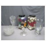 nice lot of vases, jars & candle stick holders