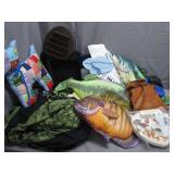 Assortment of Unique Bags & Pillows
