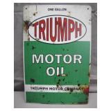 Retro Style Triumph Motor Oil Metal Sign