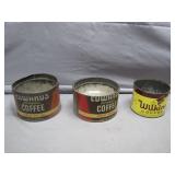 3 Vintage coffee cans 2-Edwards 1- Wilkins