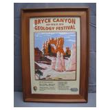 Framed Bryce Canyon Geology Festival Poster