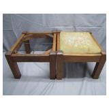 2 Antique Footstools, One w/out Cushion