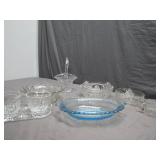 Beautiful Glass Dish, One Blue Tint Bowl