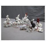 Vintage Porcelain Figures Lot: Cats & Clowns