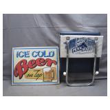 Penn State Stadium Seat & Metal Beer Sign