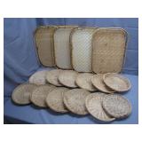 Hand Woven Wicker Trays & Decor Bowls