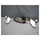 hand Carved & painted Wood Duck & Swans