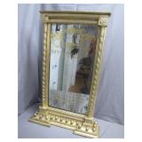 Paris perfume mirror w/advertisements gold color