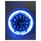 Blue Neon Clock (Works)