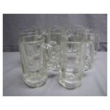 8 Matching Glass Beer Mugs
