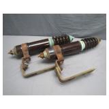 cool vintage pair insulators with brackets