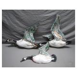 vintage 1974 handmade ceramic geese wall decor