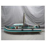 large Wooden Fishing Boat Model Jekll Belle III