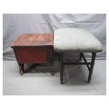 Vintage Storage Stool & Cushion Stool