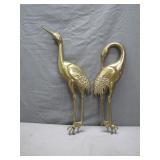 Pair of Vintage Brass Cranes