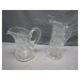 2 Beautiful Heavy Crystal Pitchers