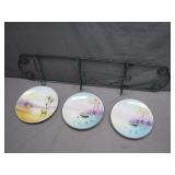 Green Metal Stand w/ Wall Decor Plates