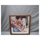 1990 Coors Light Wolf Mirror Advertising Sign