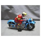 Tin-Wind-Up Motorcycle With Rider