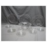 Elegant Clear Glass Dinnerware Set with Beaded...