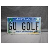 Maryland GU GOLF License Plate