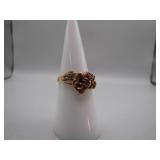 10kt Gold Ring with Rose Design, Size 7.25