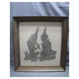 Thai Artwork Depicting Musicians Framed