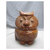 Handcrafted Brown Ceramic Owl Jar