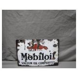 Mobiloil Sign with Vintage-Style Logo