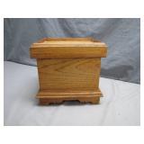 Solid Wooden Box with Hinged Lid