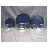 Pyrex Mixing Bowls With Blue Lids