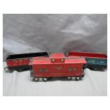 Tin Train Cars with Caboose